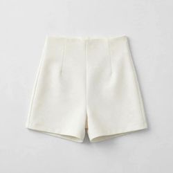 White High-Waisted Shorts