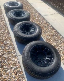 WHEEL- SET  CHEVY / DODGE MB WHEELS, 8 LUG /. General Grabbers All-terrain LT265 70 17
