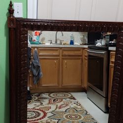 Vintage Hand Carved Vanity Mirror 