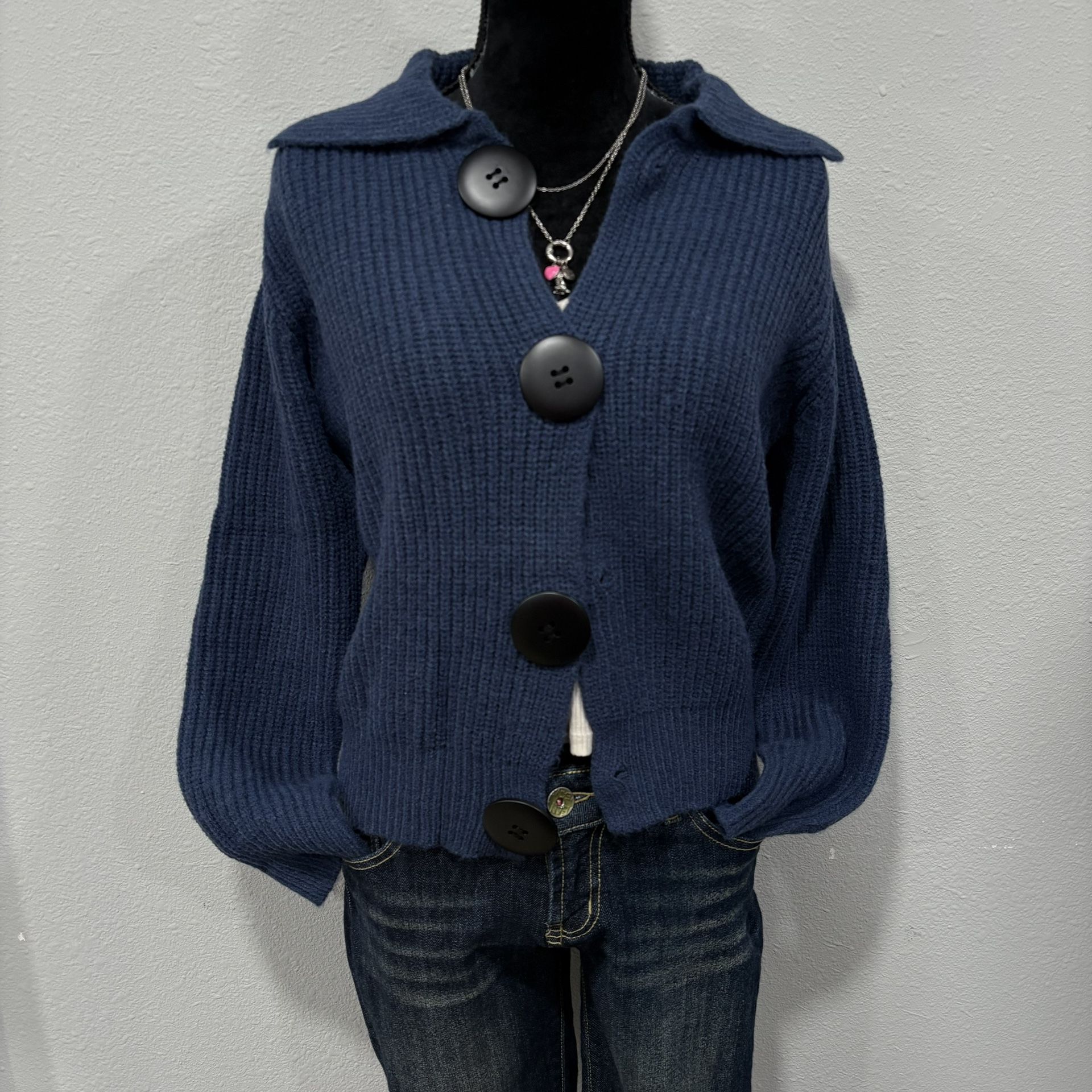 Blue Sweater With Buttons