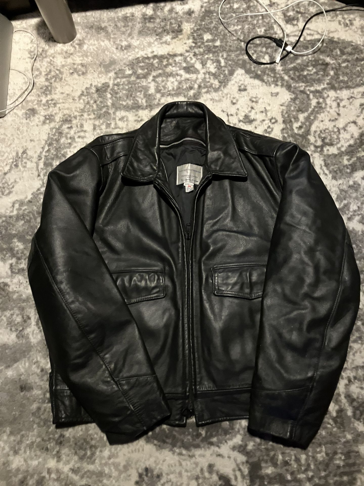 Leather motorcycle jacket 48L