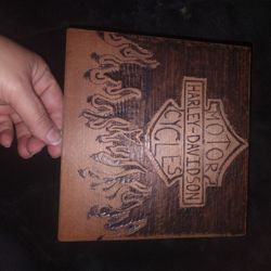 Hand Crafted Wood Burned Harley Davidson Box