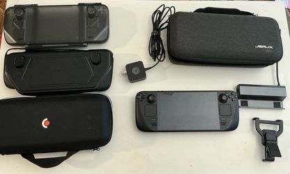 Valve Steam Deck OLED Handheld Console Black, 1TB, Multiple Cases, Charger, Dock