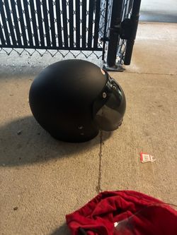 Matte Black Open Face Motorcycle Helmet