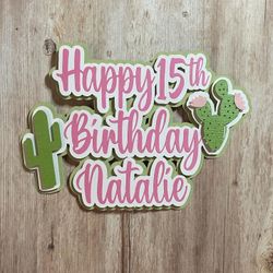 Cactus Theme Cake Topper