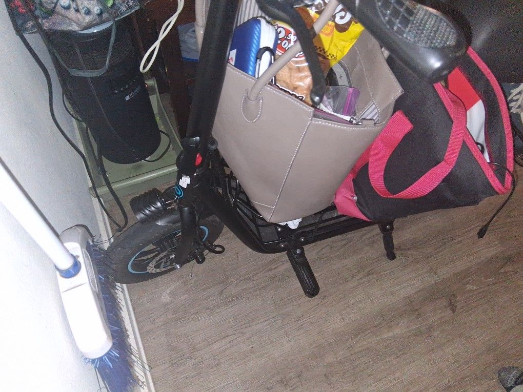 Electric Scooter With Dog Basket Stand Up Or Sit Down