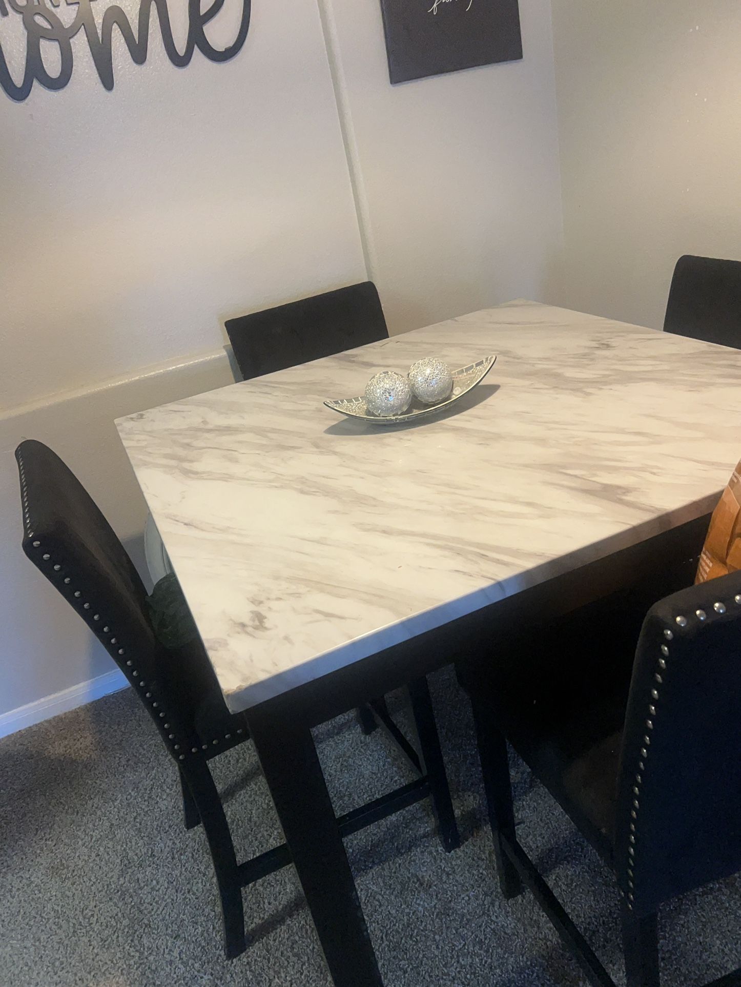 Marble Table & 4 Chairs