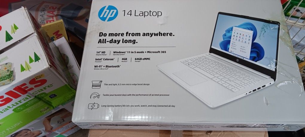HP 14"laptop 4gb/64 gb WiFi Bluetooth