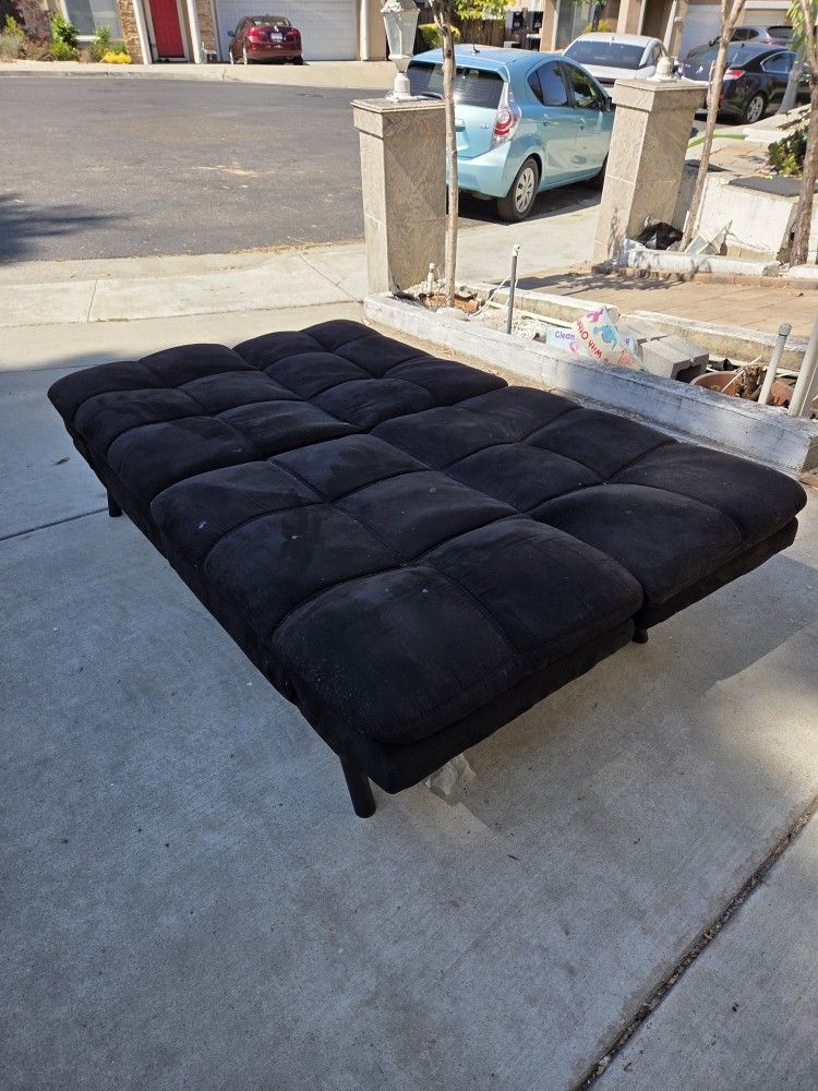 Black Convertible Futon And White Ikea Folding Bed