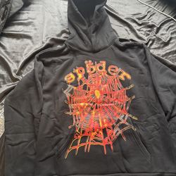 Orange and black spider hoodie (LARGE )