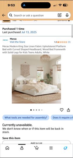 King size bed