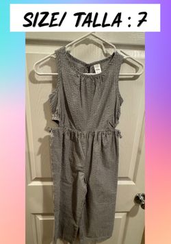 Girls Striped Jumpsuit Size 7