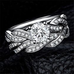 Women's round cut wedding engagement ring size 5.0