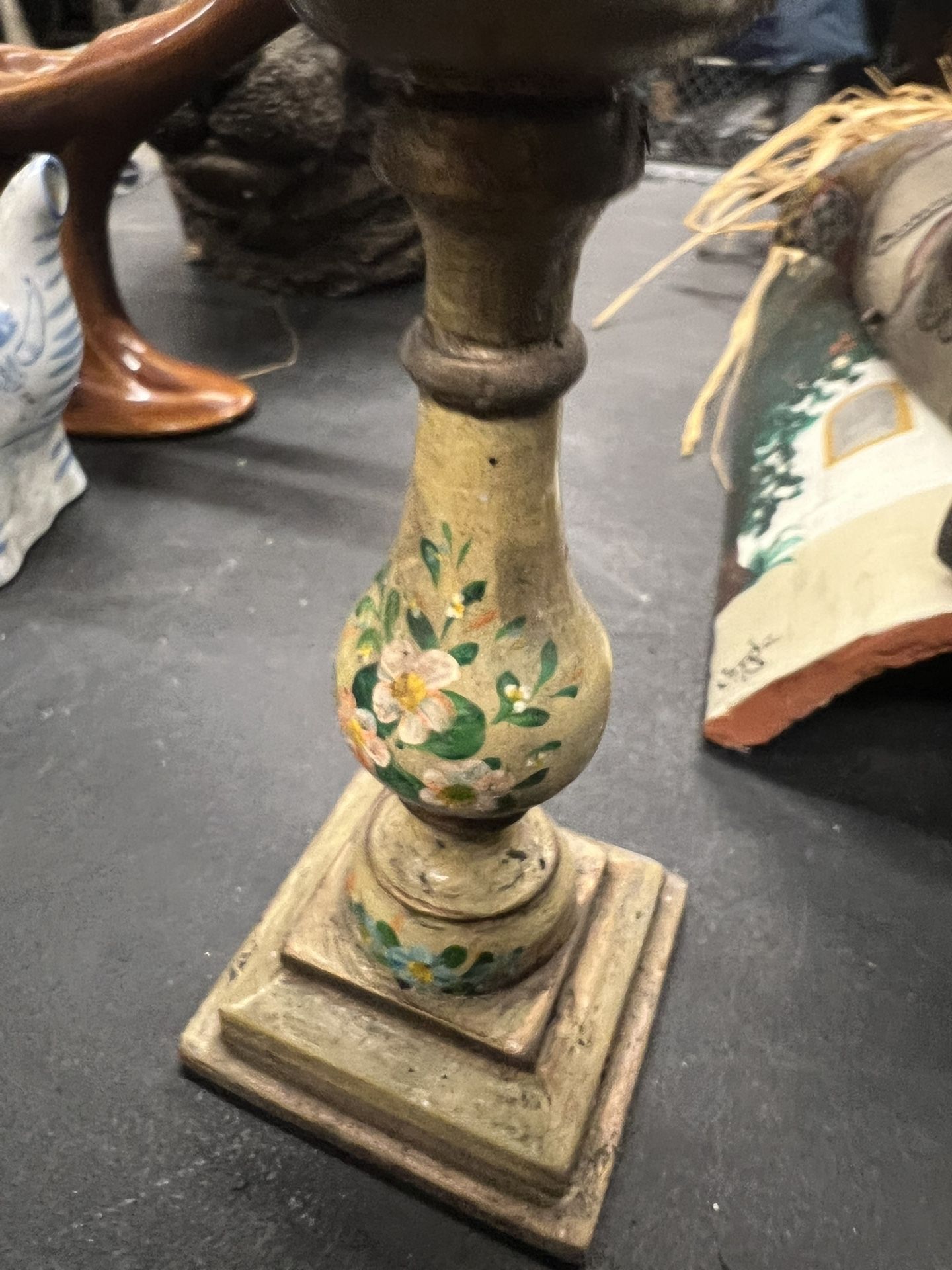 Vintage Hand-Painted Candle Holder