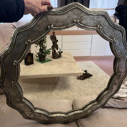 Large pewter mirror