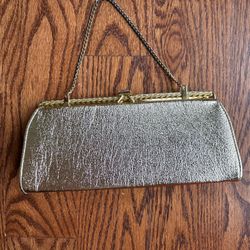 Vtg 1950–60 Shiny Gold Purse Clutch Evening Special Occasions