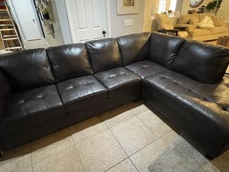 Dark Brown Leather Couch