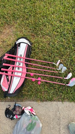 Left-Handed Girls Junior Golf Club Set with Bag – Pink