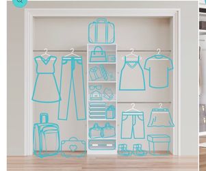 Wall-Mounted Closet Organizer System with Adjustable Rods and Shelves – Fits Walk-In Closets, Holds