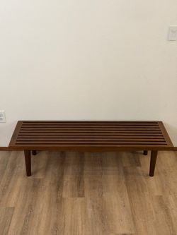 Mid Century Slat Teak Bench or Coffee Table MCM