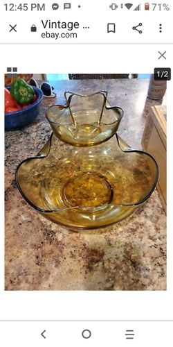 Vintage chip and dip set