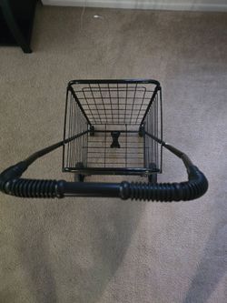 black, collapsible metal utility and shopping cart