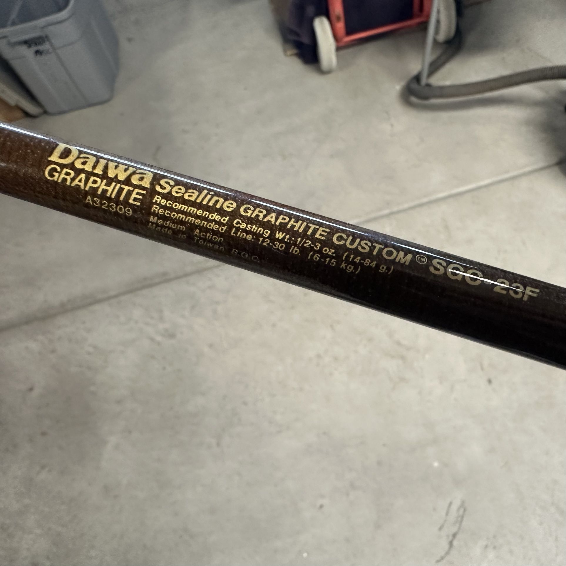 Daiwa Sealine Graphite Custom SGC-23F 7ft 1 Piece Fishing Rod 12-30lb Medium Ocean Excellent Shape