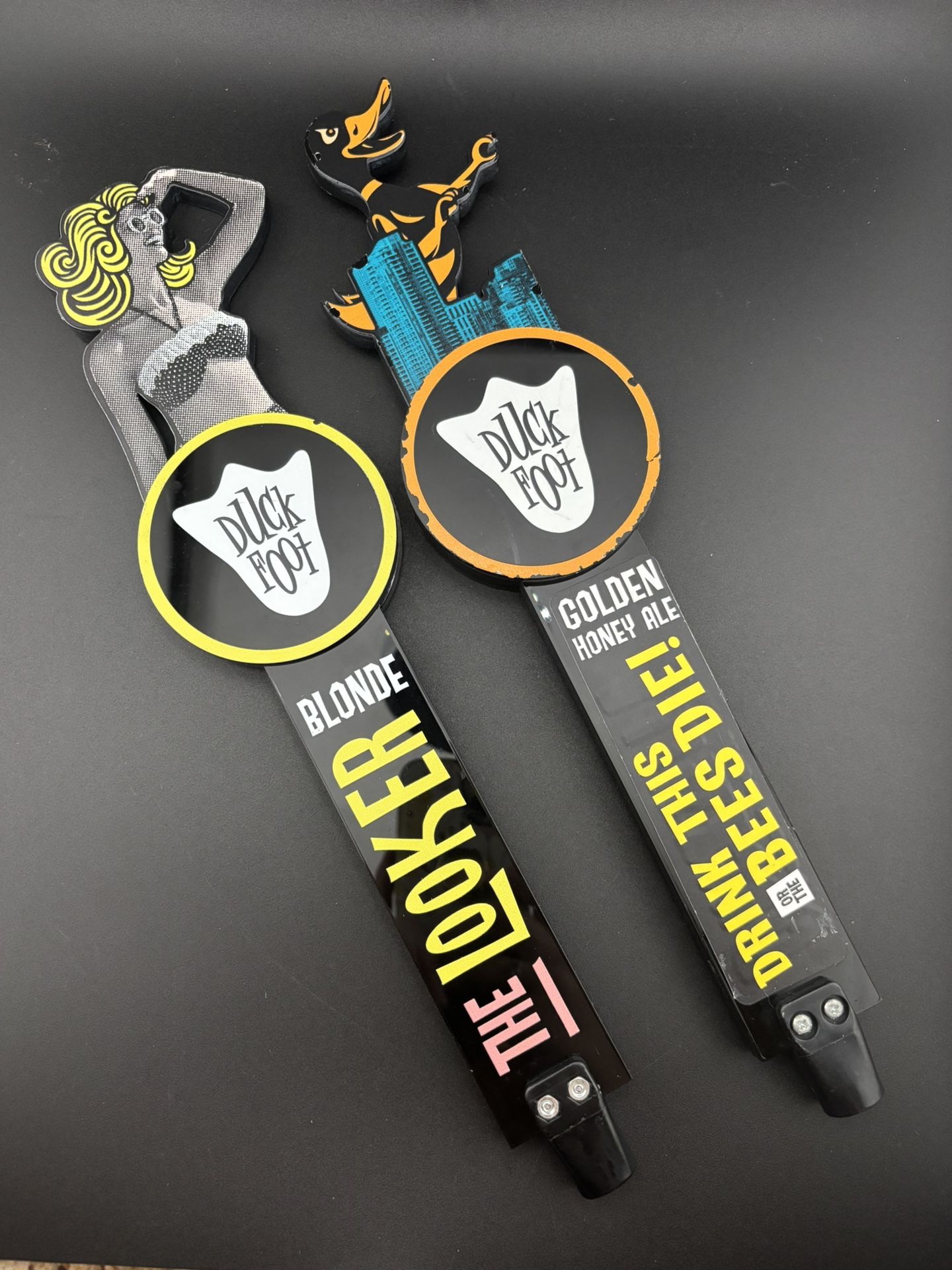Duckfoot Brewing company beer tap handles