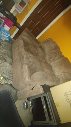 Microfiber recliner two seats couch