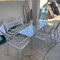 Iron Metal Outdoor Patio Table Set Chairs 