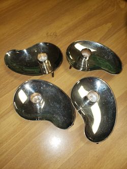 2 Vintage mid century modern danish Amoeba mini candle holders