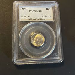 MS66 1949 D Dime