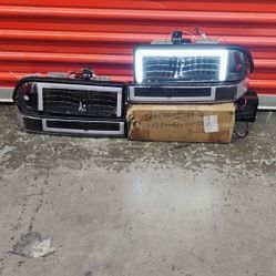Dual LED DRL Switchback Headlights for Chevy Blazer S10 1(contact info removed), Black/Clear