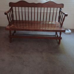 Vintage Wooden Loveseat Bench Deacons Bench