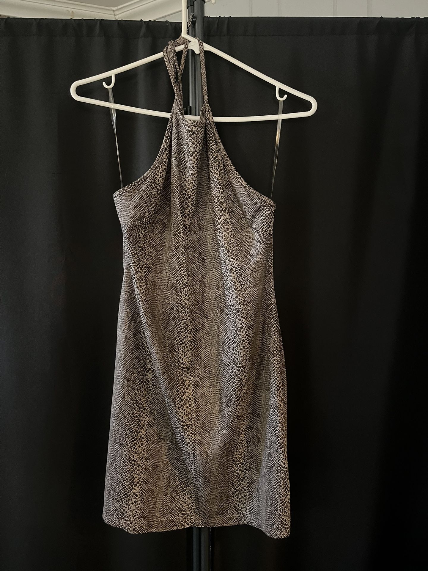 Snake skin Print Short Dress