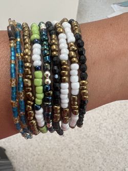 Glass beads necklaces, ankle brackets/bracelets