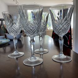 4 New - Crystal Wine Glasses