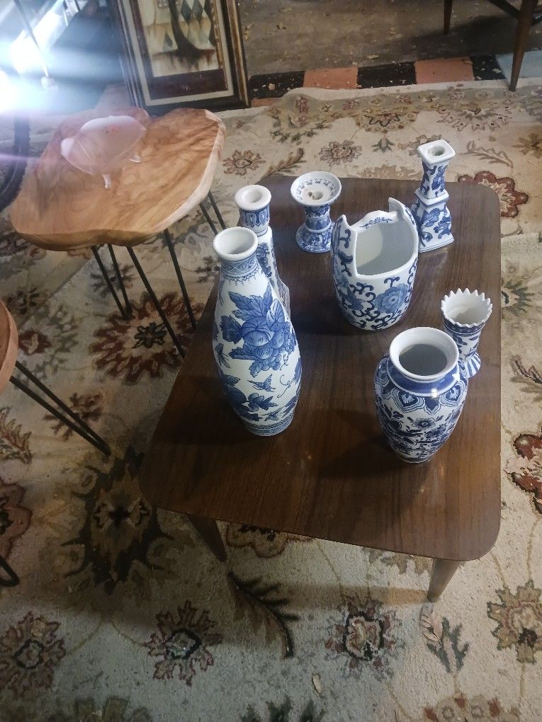 Mid-century Table With Ceramic Wear Pieces