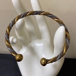 Beautiful Vintage Indian Copper, Brass and Pewter Braided Bracelet 