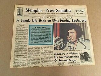 Elvis Presley Headlines The Newspaper Of His Death r