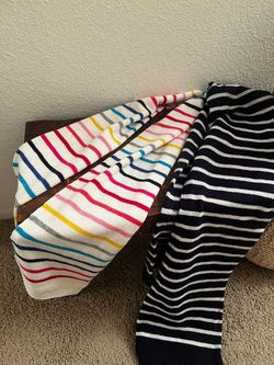 Two New Striped Knit Scarves Set of Two