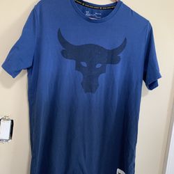Under Armour 1346099 Men's Size SM Heatgear Loose Project Rock Blue T-Shirt