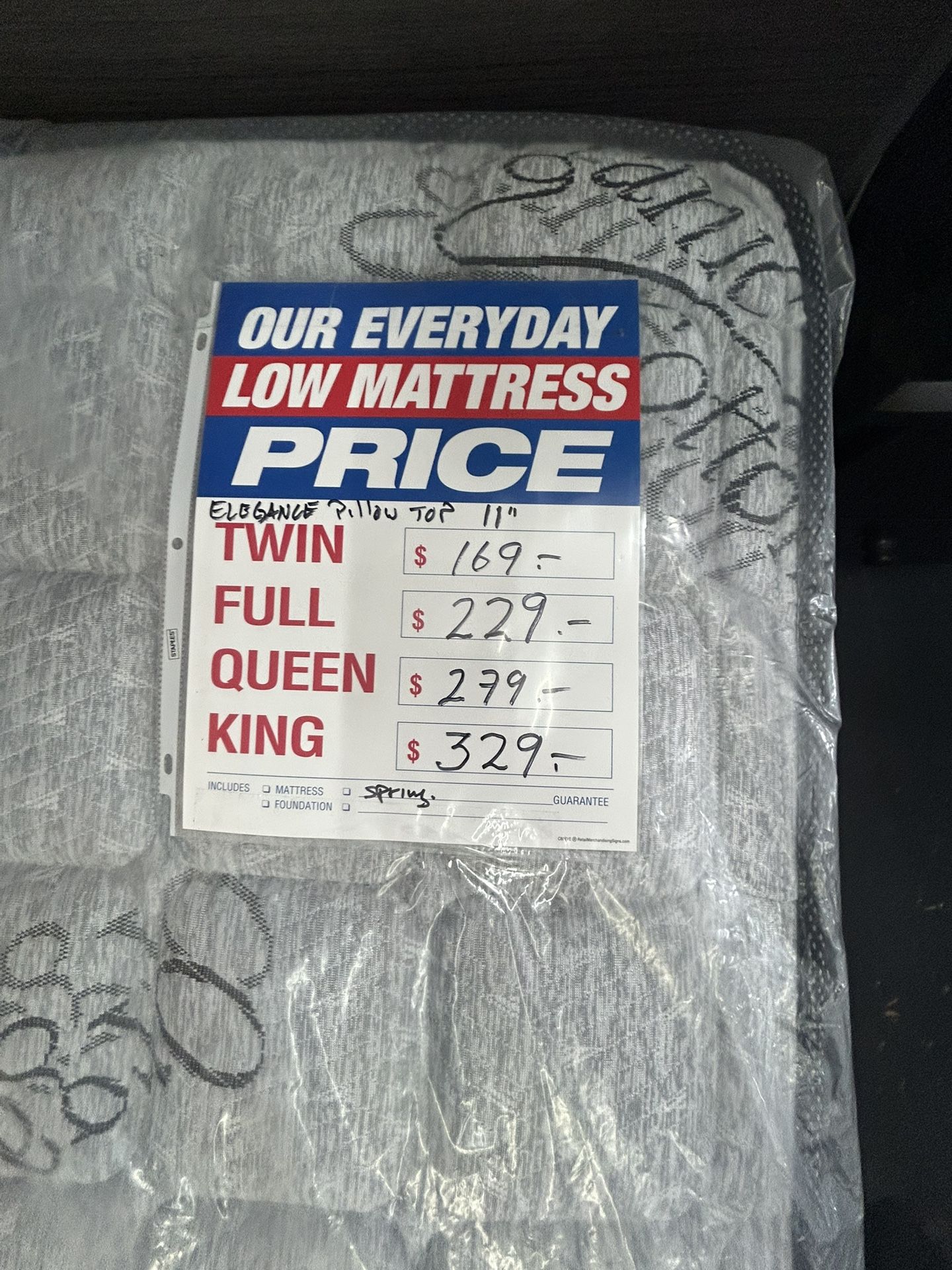 Full Size Pillow Euro Top Mattress 