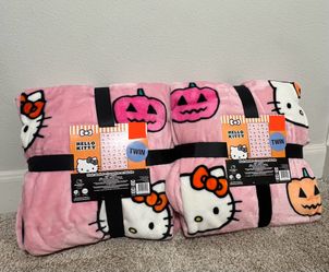 Hello Kitty Blanket Pink Pumpkin Twin Size (Read Description) 