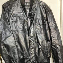 Calvin Klein Faux-Leather Jacket - Men's Small