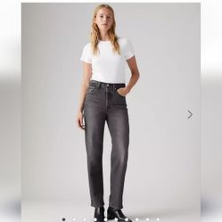 Levi's Rib Cage Dark Stone Wash Straight Ankle High Rise - 27x27 NWT 