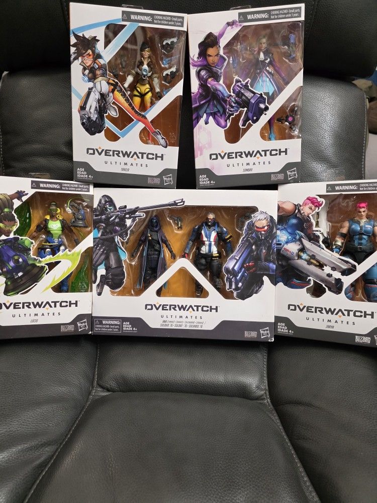 Overwatch Ultimates 6 Figure Lot - Ana, Soldier 76, Tracer, Sombra, Zarya and Lucio - 6 Inch MISB - HASBRO - BLIZZARD ENTERTAINMENT