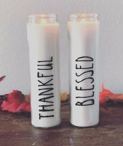 Farmhouse Style Thanksgiving candles Set rustic decor