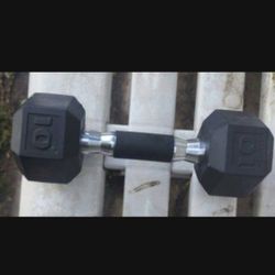 Coated Hex Dumbbell Weight, 10 Lbs.