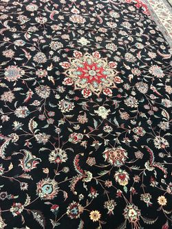 9.3x12.7 ft vintage handmade wool rug